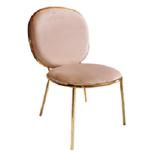 Round Back Chair Blush Pink
