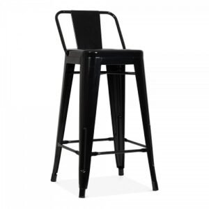 Black Bar Stool With Backrest
