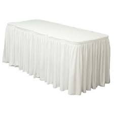 Rectangular Table White Skirting